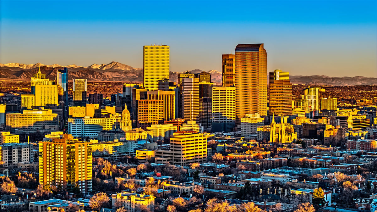 Boise Idaho downtown skyline with foothills